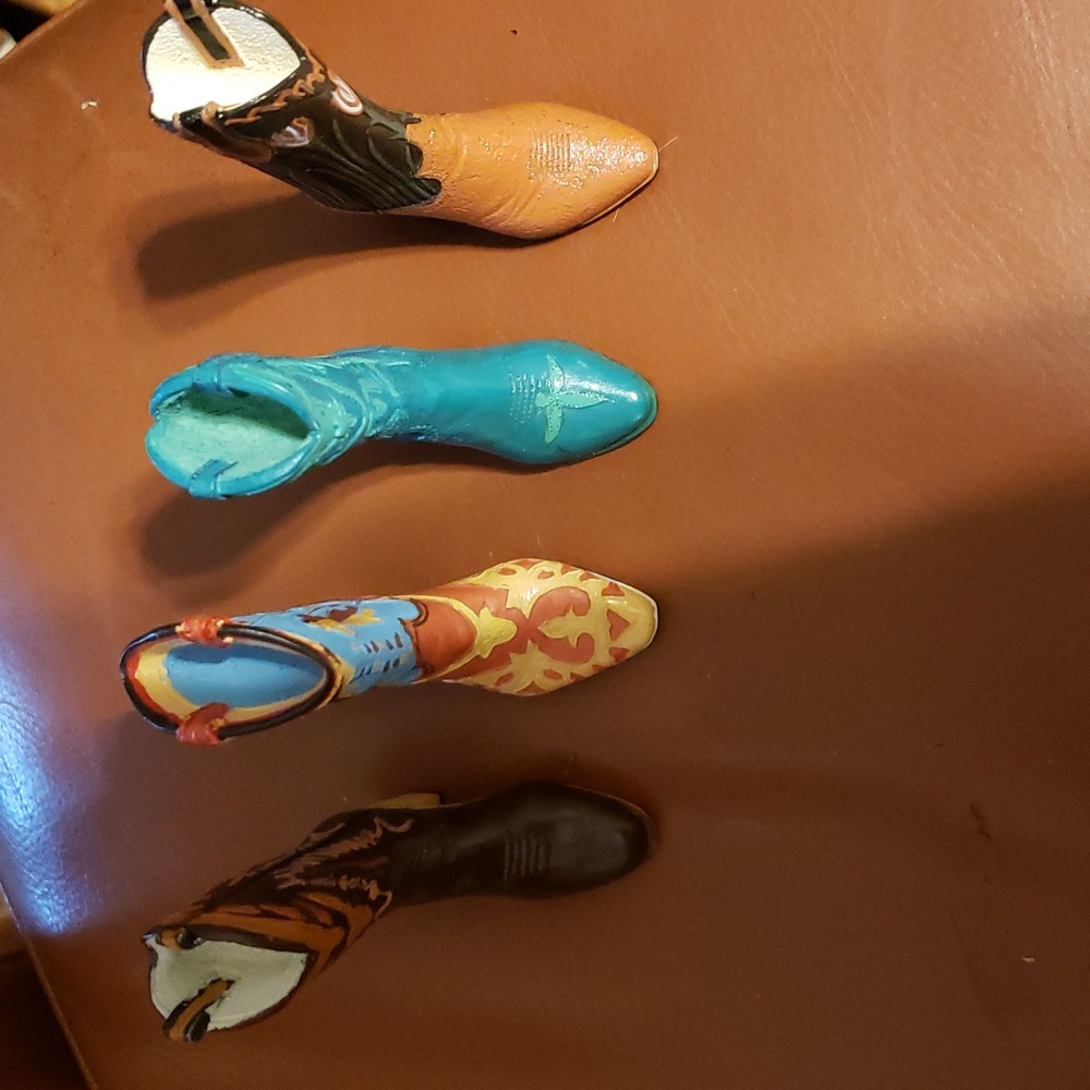 Adorable Cowboy Boot Shoe Figurines